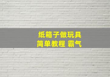 纸箱子做玩具简单教程 霸气